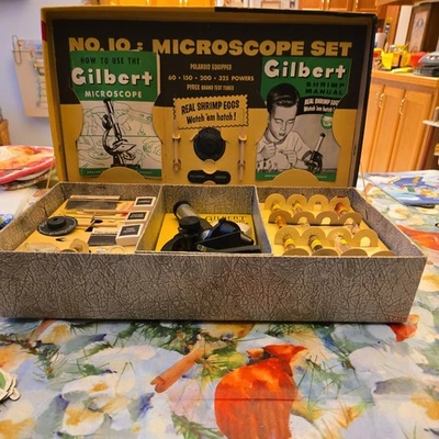 JUEGO DE MICROSCOPIO GILBERT 1956 VINTAGE con 28 experimentos científicos Foto 1 de 4