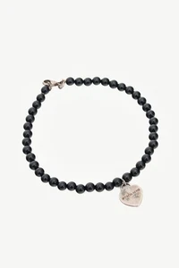 Tiffany & Co. Return to Tiffany Black Onyx & Sterling Silver Heart Bead Bracelet - Picture 1 of 4