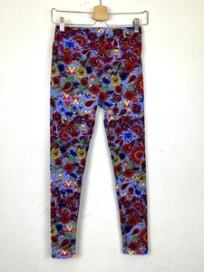 Neu ohne Etikett LuLaRoe Leggings wunderschön mehrfarbig Blumenmuster geometrisches Muster Größe OS - Bild 1 von 5