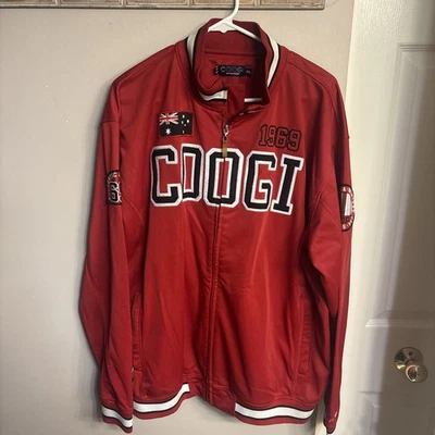 Chaqueta deportiva vintage de los 90’s Coogi roja con cremallera completa bordada Y2K para hombre talla 2XL Foto 1 de 4