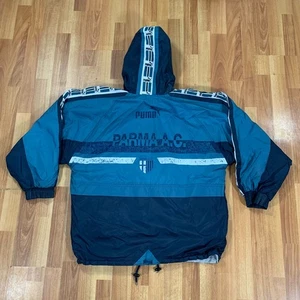 Vintage 90s Puma Parma AC Football Windbreaker Jacket Mens Extra Large Reversible - Bild 1 von 14