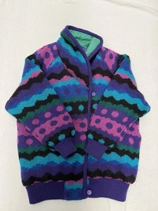 R.J Honey Vintage Oversized Jacket Reversible Thick Knit SizeM Raglan Sleeves - Bild 1 von 18
