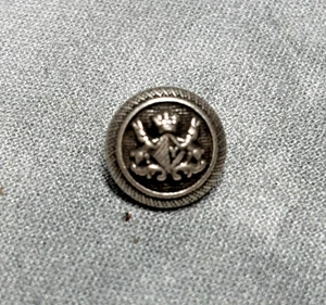 Corona de león con botón plano de metal con cresta heráldica de colección de los años 50 caña de 1/4" - Imagen 1 de 3