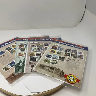 USPS Celebrate the Century Stamps 1900’s-1930’s 4 Full Sheets Postage Decades - Image 1 of 4