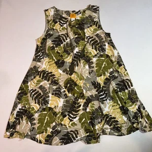 Ruby Rd Women’s Lagenlook Shift Dress Floral Beach, Size Lg, Sleeveless, Planty - Picture 1 of 7