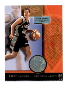 BECKY HAMMON 2002 FLEER AUTHENTIX MINI GAME USED WORN JERSEY RELIC BF7221 - Picture 1 of 1
