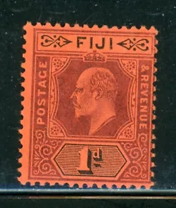 FIJI 60 SG105 MH 1903 1p vio & blk/red KEVII Wmk Crown CA CV$20 - Picture 1 of 2