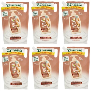 6er-Pack Vidal Almond & Karitè Sapone Flüssigseife Eco Recharge Seife 1200ml - Bild 1 von 7