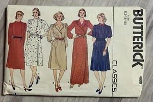 Butterick Pattern 4600 Dress Elastic Waist Shirtwaist Miss 12 14 16 Uncut 1980s - Picture 1 of 2