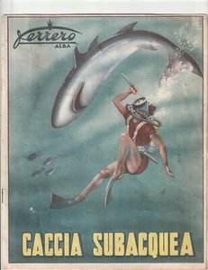 FERRERO,PIEMONTE,ALBA 1955, "CACCIA SUBACQUEA", PRESENTI 45 FIGURINE SU 100, SUB - Imagen 1 de 8