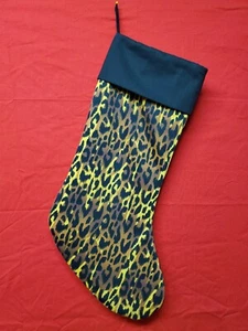 Christmas Stocking Leopard Animal Print Handmade 20" Cuffed Fully Lined - Picture 1 of 8