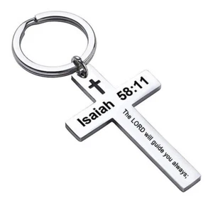 THE LORD WILL GUIDE YOU ALWAYS. ISAIAH 58:11 - CHRISTIAN RELIGIOUS KEYRING T27 - Picture 1 of 1