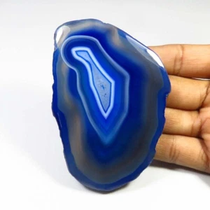 385cts Blue Slice Geode Agate Gems 88x60mm Natural SLICE agate Cabochon SCL-1209 - Picture 1 of 3