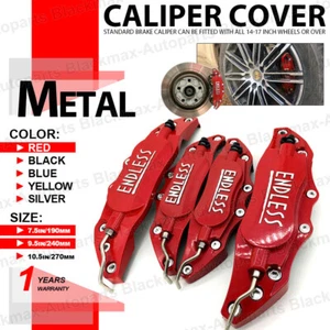Metal 3D ENDLESS Universal Style Brake Caliper Cover front & rear 4 Pcs Red WL01 - Picture 1 of 9