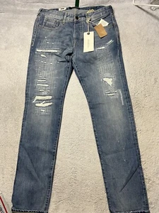 NWT $215 Scotch & Soda Distressed Ralston Button  Denim Jeans Size 32/34. - Picture 1 of 24