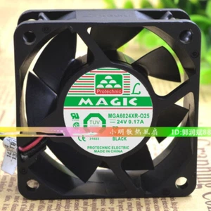 MAGIC MGA6024XR-O25 6025 24V 0.17A 6CM Chassis Industrial Cooling Fan Mute - Picture 1 of 4