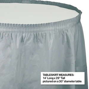 Plastic Table skirt Silver Table Skirt 14’' Wedding Decoration Party Supply - Picture 1 of 1