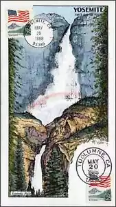 #2280 U/A COLLINS HAND PAINTED FDC Flag Over Yosemite - Picture 1 of 1