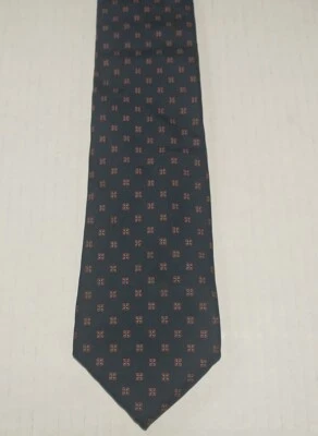 VTG Hanover St Tie 58"L x 3"W Dark Navy Burgundy 100% Silk Neck Tie Made in USA - Image 1 of 4