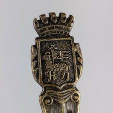 Rare Vtg EX PR NS Made In Sweden Sugar Spoon Crown & Crest Handle Silver Plated