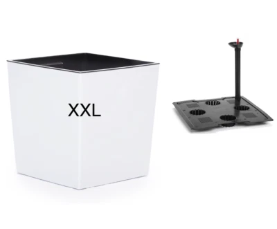 Blumentopf Pflanzkübel Hochglanz mit Einsatz & Bewässerung – Weiß XXL - Bild 1 von 4