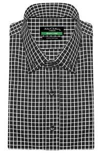 Schwarz weiß kleine Karos Button-Down Polo Oxford Kragen Herren Cocktail Event Hemd - Bild 1 von 9