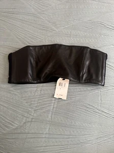 Bailey 44 faux leather bandeau bra crop top Medium Teeny Tiny $75 - Picture 1 of 5