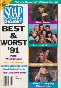 Soap Opera Digest Jan 7, 1992 BEST & WORST 1991-RICKY PAULL GOLDIN-ALLA KOROT-AW - Picture 1 of 6
