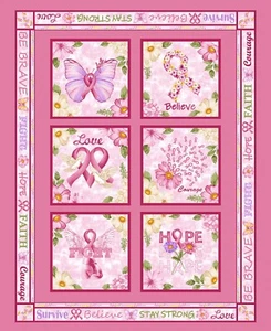 Pink Power by Lilac Bee Designs, Pink 6 10.75 Inch Block Panel 36 Inch - Picture 1 of 2