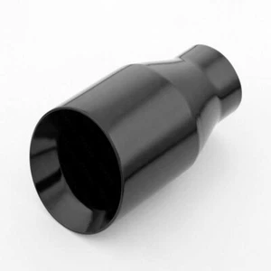 2.5" Inlet Black Exhaust Tip 4" Out Stainless Steel Angle Cut Double Wall 7" L - Picture 1 of 7