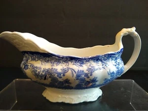 TOGO Flow Blue Gravy Boat Transferware Winkle Colonial Pottery England - Picture 1 of 5