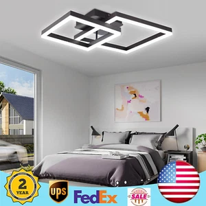 Modern LED Ceiling Light Dimmable Flush Mount Lamp Chandelier Living Room Remote - Picture 1 of 15