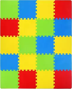 Kids Puzzle Play Mats, 20Pcs Extra Large Colorful Foam Flooring Tiles, Interlock - Picture 1 of 12