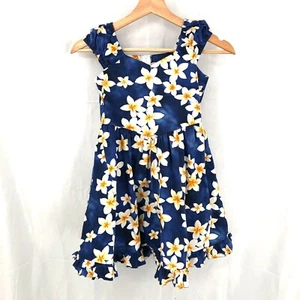 vintage Royal Hawaiian Creations dress fit & flare Blue floral tropical S READ - Picture 1 of 9