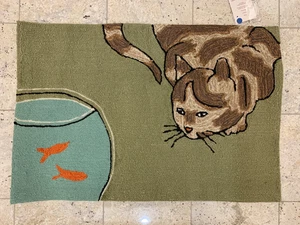 Unused Curious Cat Trans Ocean Frontporch Hand-Tufted Indoor/Outdoor Rug 2x3 - Picture 1 of 4