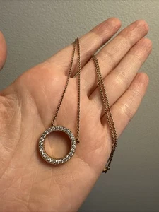 ✨ Pandora Circle of Sparkle Necklace 💖 Hearts CZ Rose Gold 💎 Rrp $249 - Picture 1 of 11