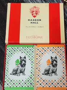 VINTAGE 40s-50s Haddon Hall Playing Cards EE Fairchild ROCHESTER NY Scottie Dog - Picture 1 of 10