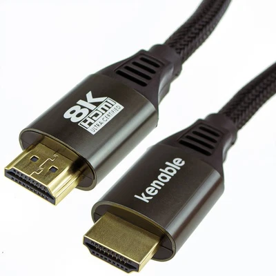 Certified Ultra HighSpeed Braided HDMI 2.1 Cable 8K@60/4K@120 48Gbps Metal Plugs - Image 1 of 4