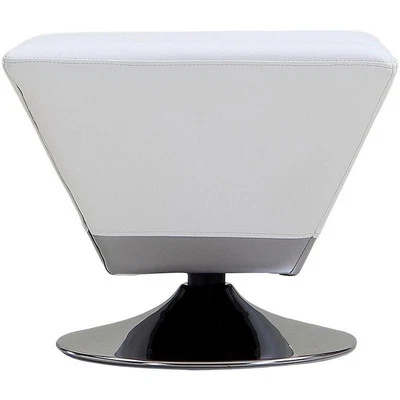 Otomana giratoria Manhattan Comfort diamante imitación cuero en blanco Foto 1 de 4