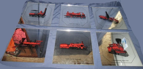 12" x 12" Vintage Trains - Hanging Wall Mirrors Unframed American & British Cover