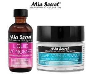 Mia Secret Liquid Monomer 2 fl oz & Clear Acrylic Powder - 0.25 oz (2 Pcs Set) - Picture 1 of 2