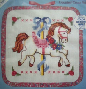 Prancing Pony Carousel Horse EASY cross stitch kit unopen - Picture 1 of 3