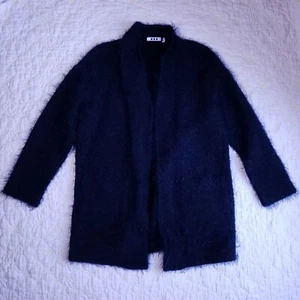 Three Dots Womens Gianna Whisker Knit Open Cardigan Size XS Navy Blue - Picture 1 of 5