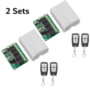 Brand New DC 4-Channel Wireless RF Remote Control Relay Switch With 2 Receiver - Picture 1 of 19