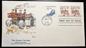 USA5 #2451 FLEETWOOD FDC STR2 Steam Carriage - Picture 1 of 2