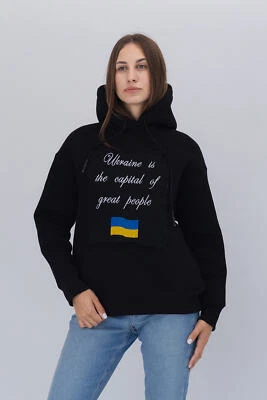 Sudadera con Capucha Ucrania Diseño Único Bordada Capital de Grandes Personas Foto 1 de 4
