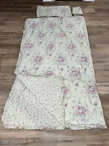 SIMPLY SHABBY CHIC  Rose Bouquet Green King Size Duvet Cover  2 King Shams Mint