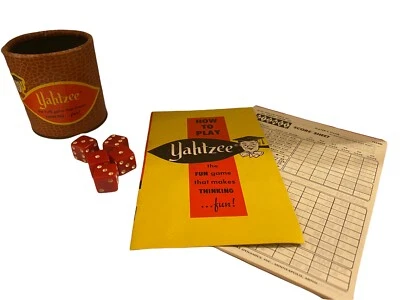 1968 Yahtzee instruções de substituição copo e dados Kismet 1965 blocos de pontuação  - Imagem 1 de 4