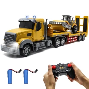 Fistone RC Semi Truck with Trailer, 1:24 RC Semi-Trailer Engineering Tractor ... - Picture 1 of 7