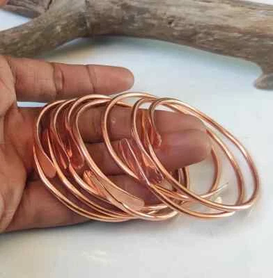 Set Of 7 Bangle Solid Copper Beautiful Handmade Women Adjustable Bangle,  M1457 - Image 1 of 4